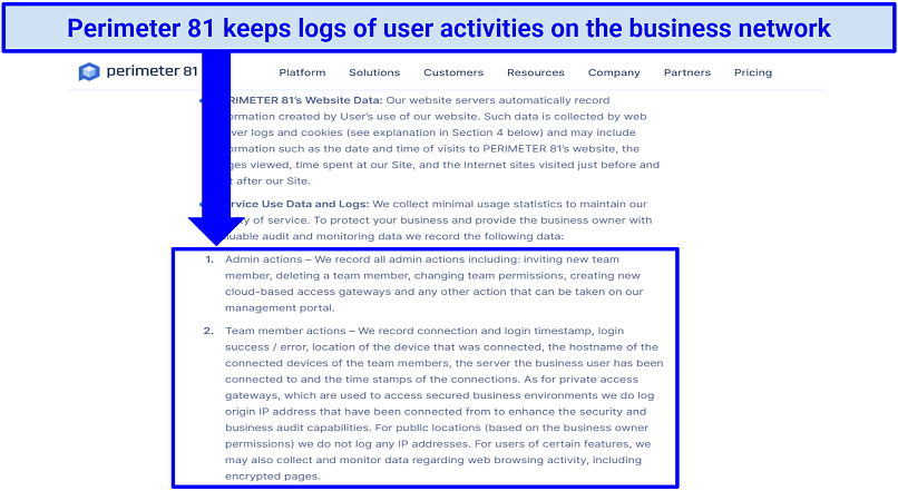Privacy — Standard Business VPN Policy