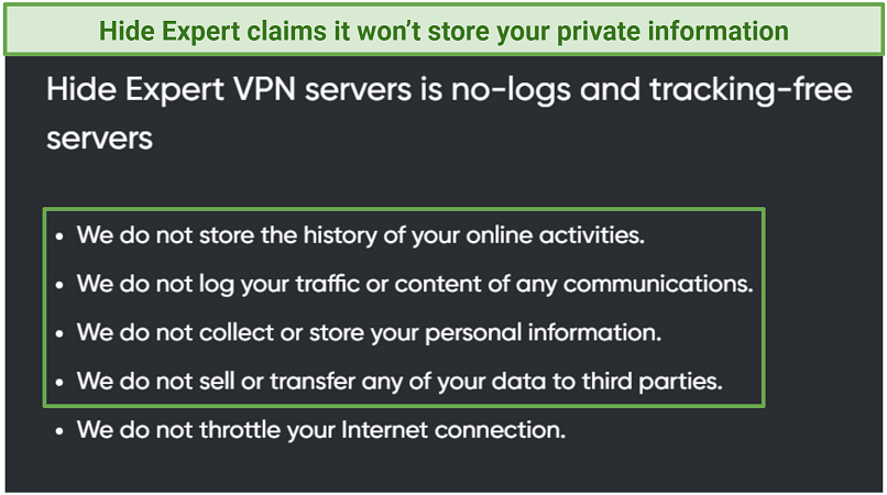 Does Hide Expert Keep Logs? Maybe